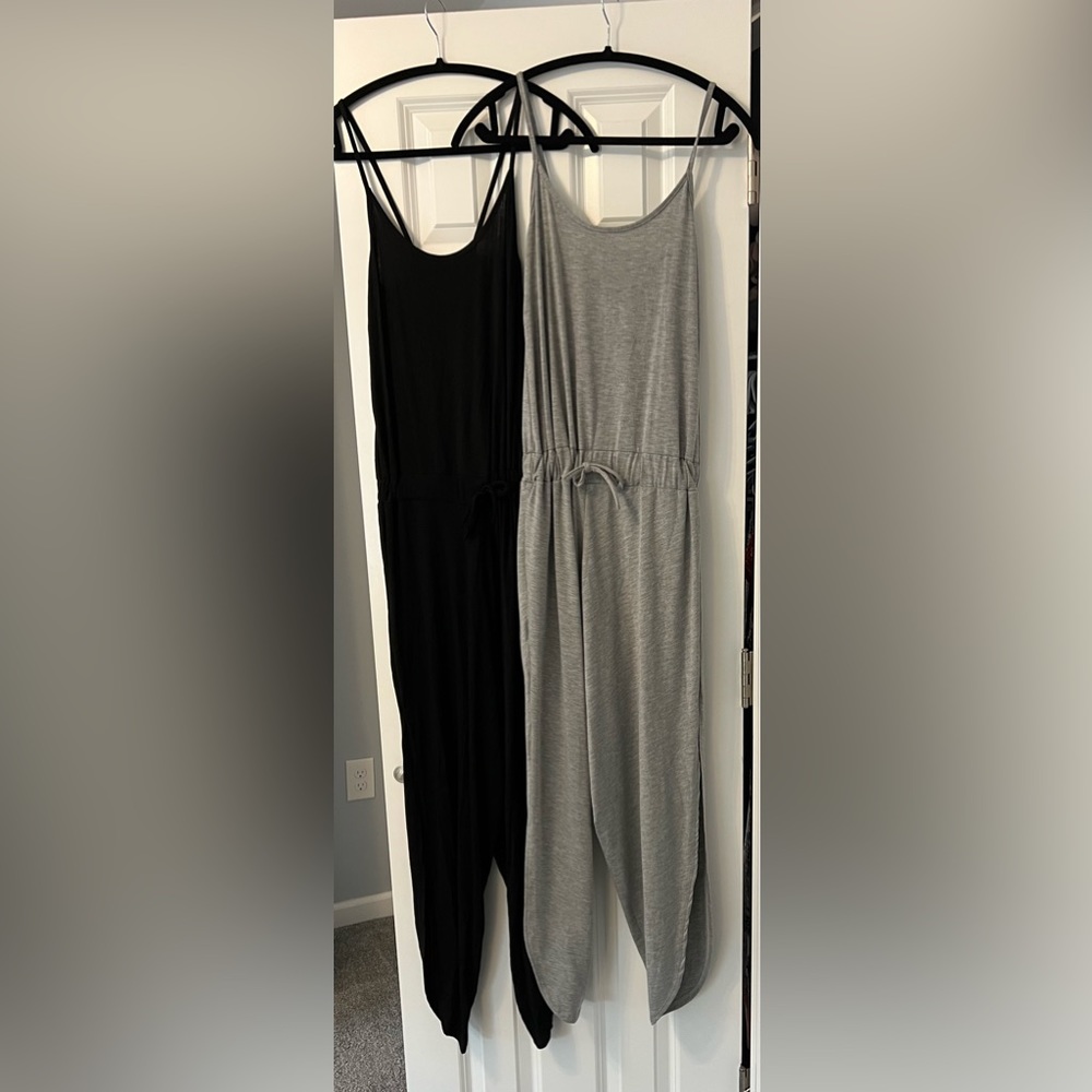 Two pant style Boohoo jumpsuits. Fits M/L. Colors are Gray and Black